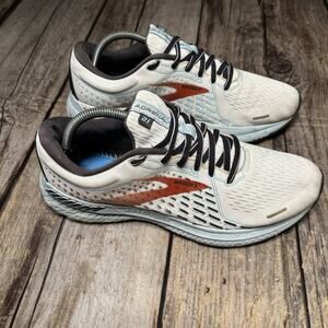 Brooks Adrenaline GTS 21 White Blue Orange Running Shoes Sneakers Womens Size 10